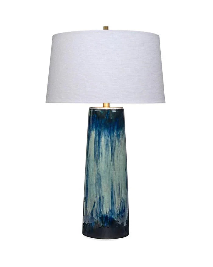 Blue Ceramic Brushstroke Table Lamp - LOOMLAN - Jamie Young - Table Lamps