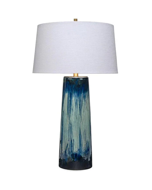 Blue Ceramic Brushstroke Table Lamp - LOOMLAN - Jamie Young - Table Lamps