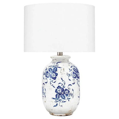 Blue Ceramic Ruth Table Lamp - LOOMLAN - Jamie Young - Table Lamps