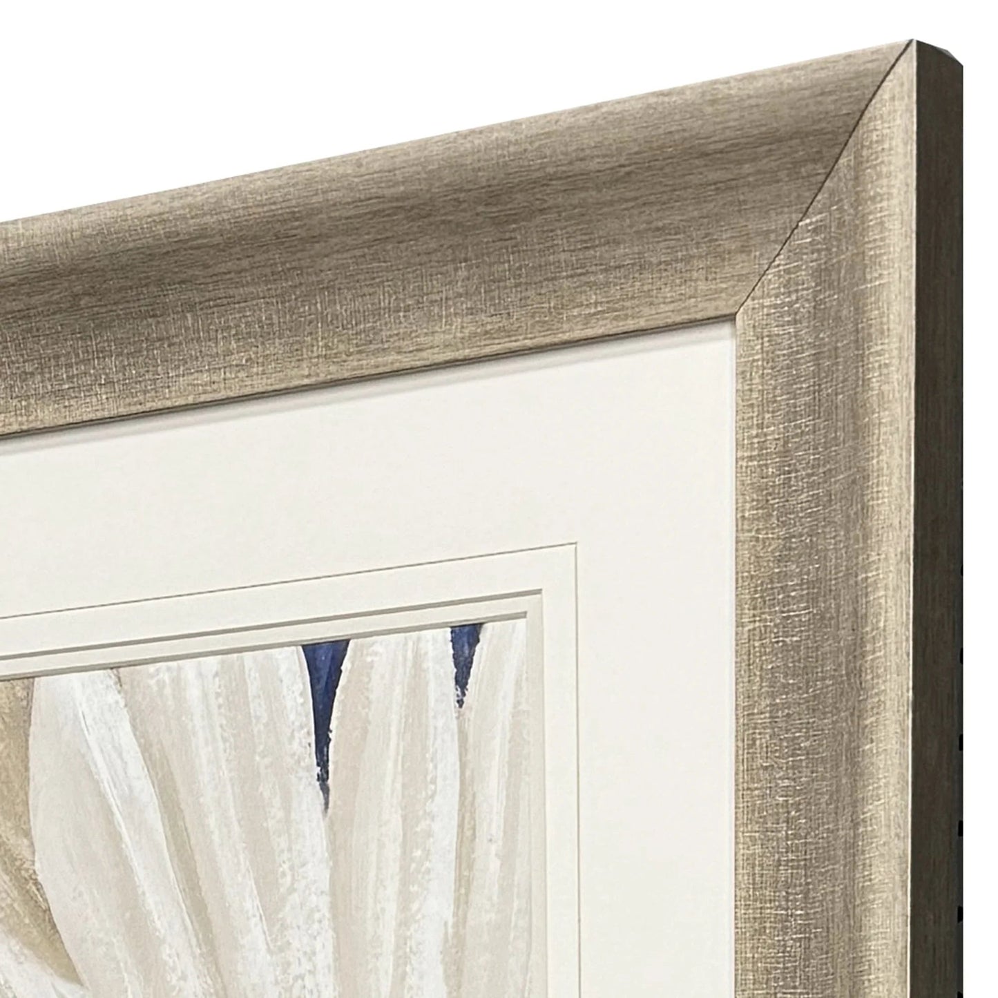 Blue Dry Palms Glass Front Canvas Art