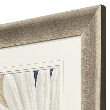 Blue Dry Palms Glass Front Canvas Art