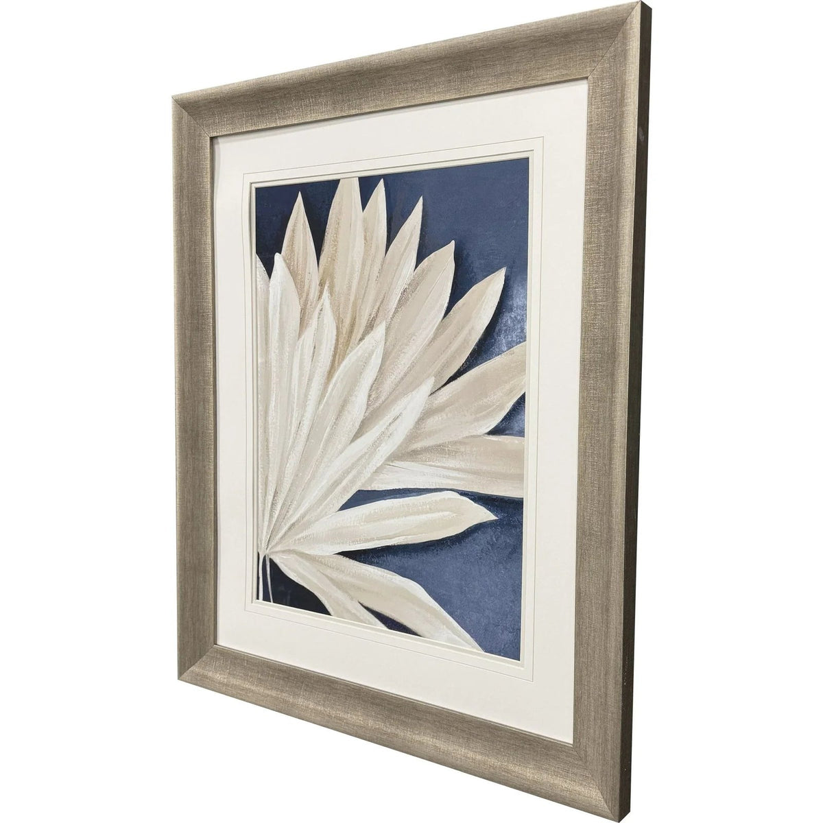Blue Dry Palms Glass Front Framed Wall Art -- view 7