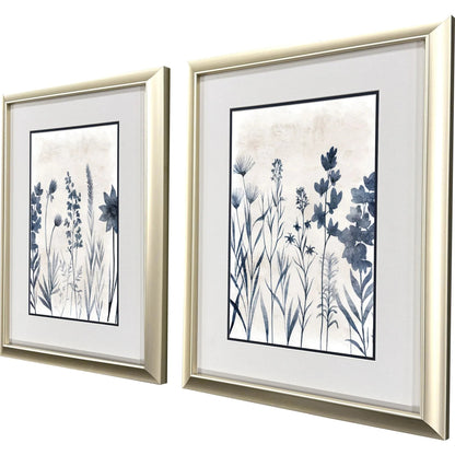 Blue Dye Blue Canvas Art 2PC