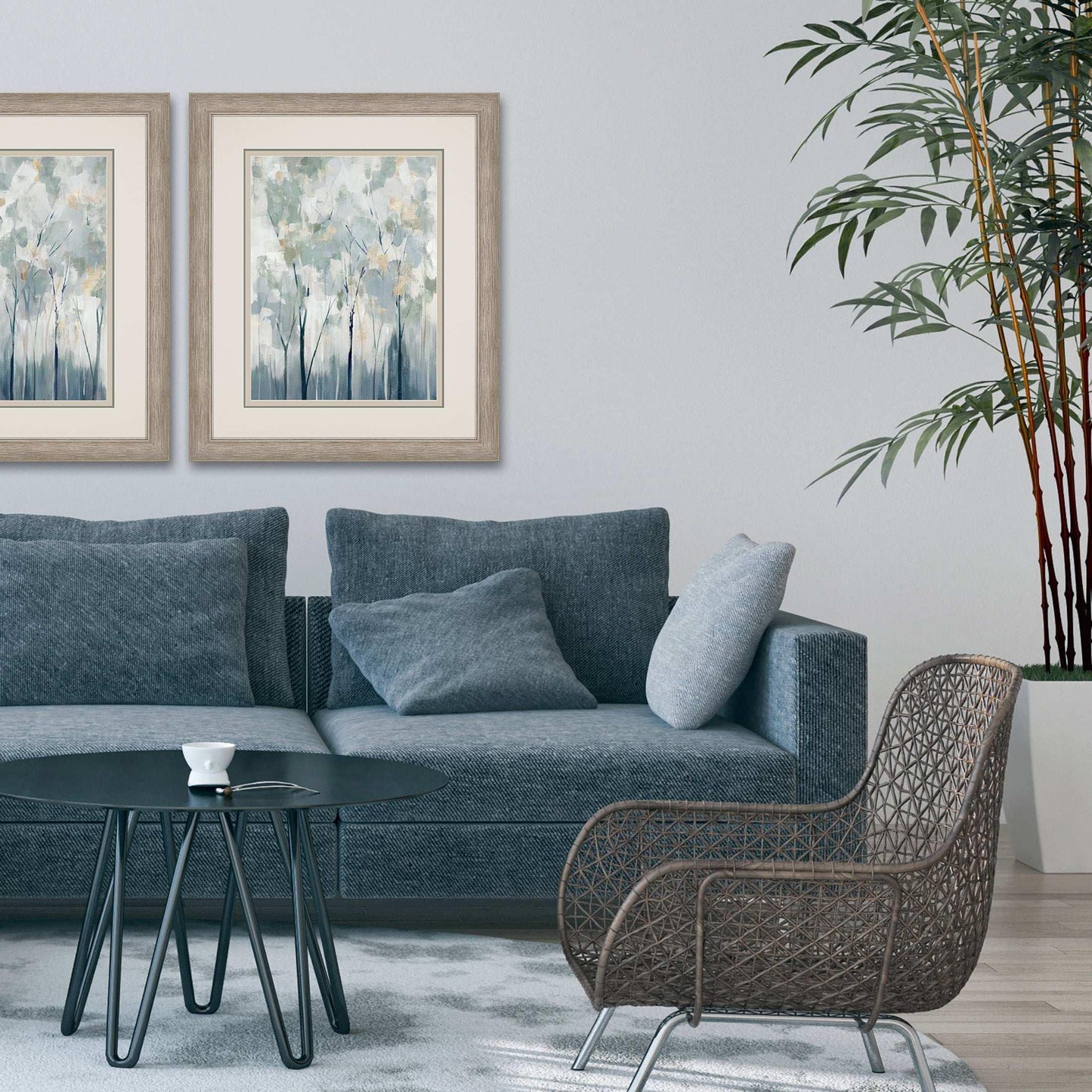 Blue Forest Adventure Blue Canvas Art