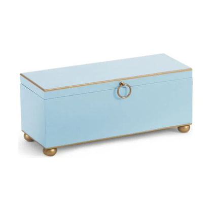 Blue Hand Painted Wooden Box - LOOMLAN - Chelsea House - Boxes & Bowls