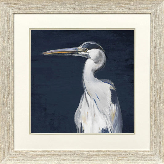 Blue Heron II Blue Canvas Art