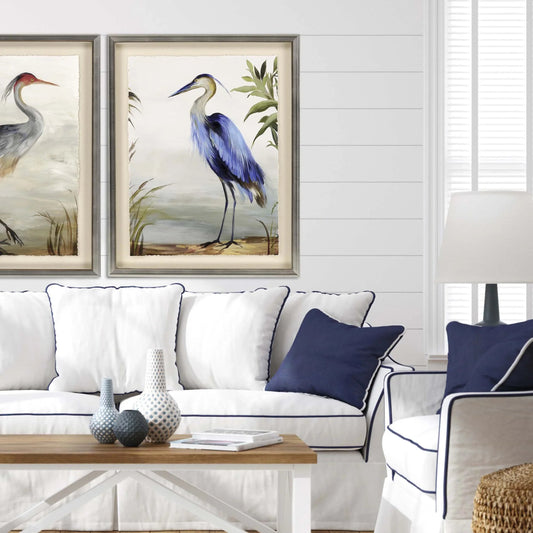 Blue Heron Study Wood Frame Canvas Art