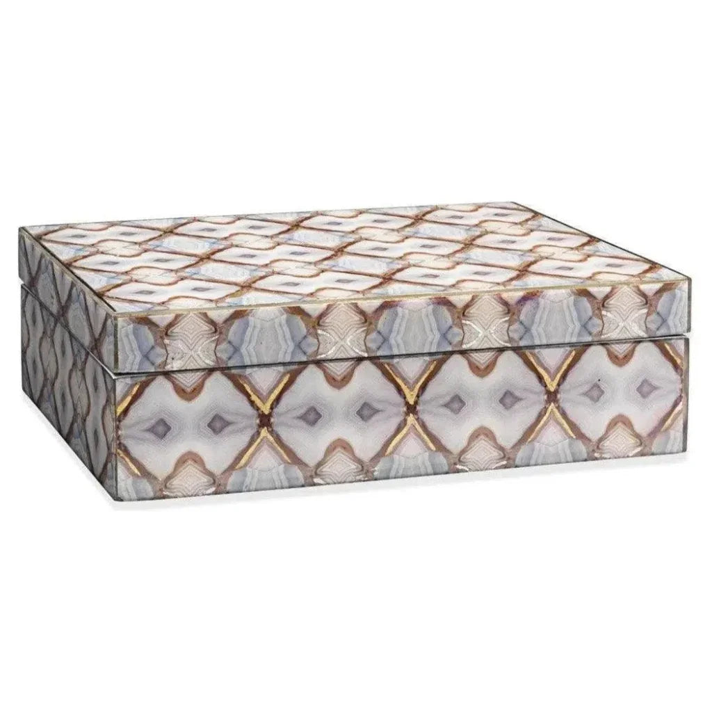 Blue Lacquer Paper Kaleidoscope Box - LOOMLAN - Jamie Young - Boxes & Bowls