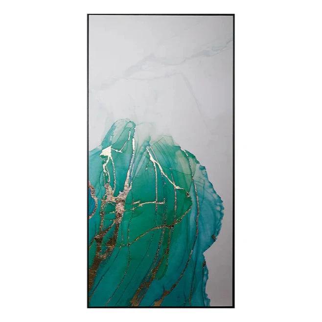 Blue Lagoon Set Of 3 Luxe Art Gold Leaf Accents - LOOMLAN - SUNPAN - Canvas Art