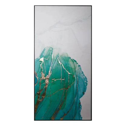 Blue Lagoon Set Of 3 Luxe Art Gold Leaf Accents - LOOMLAN - SUNPAN - Canvas Art