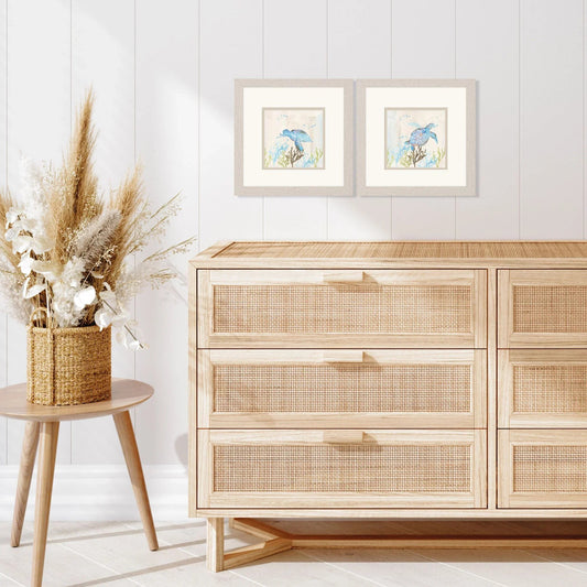 Blue Sea Turtle Blue Canvas Art 2PC