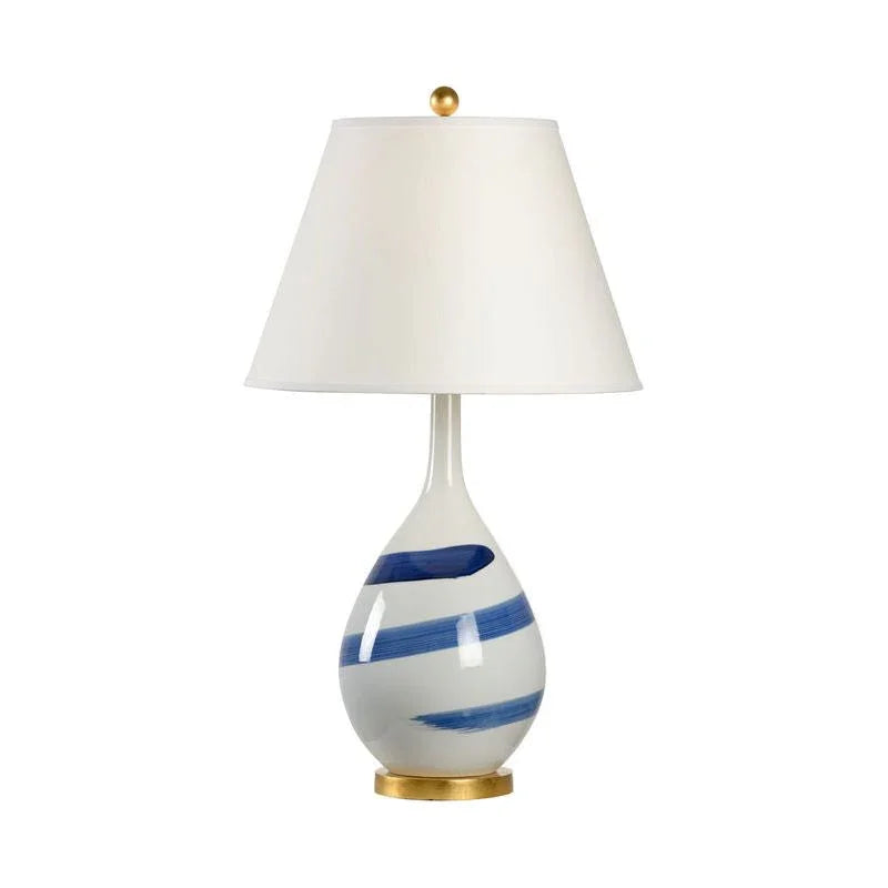 Blue Swirl Hand - Painted Brushstroke Table Lamp - LOOMLAN - Chelsea House - Table Lamps