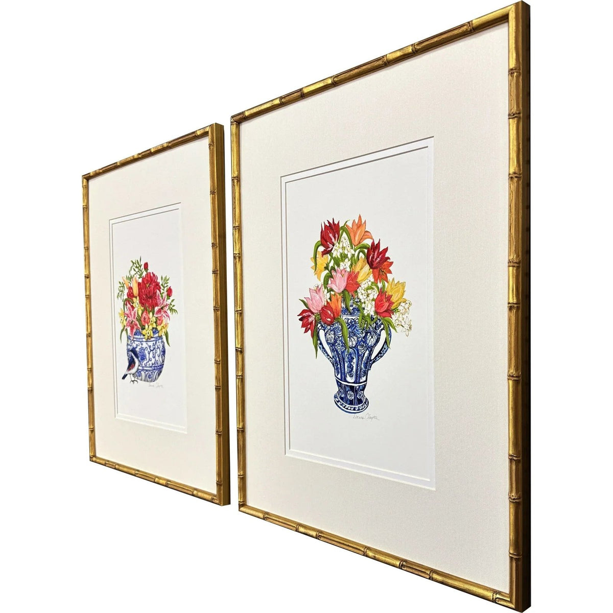Blue and White Wood Framed Wall Art 2PC -- view 3
