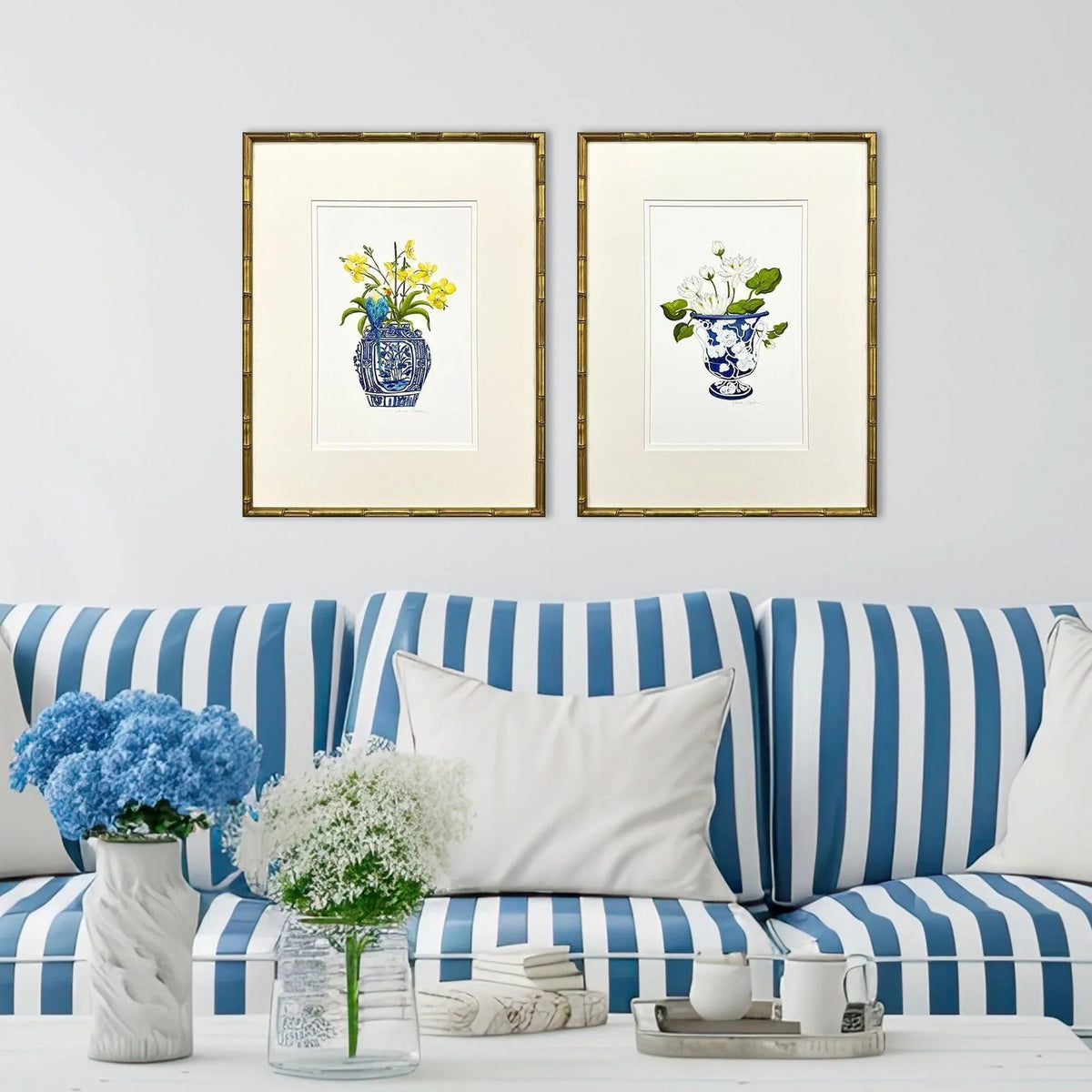 Blue and White Wood Framed Wall Art 2PC -- view 6