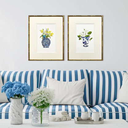 Blue and White Wood Framed Wall Art 2PC -- view 6