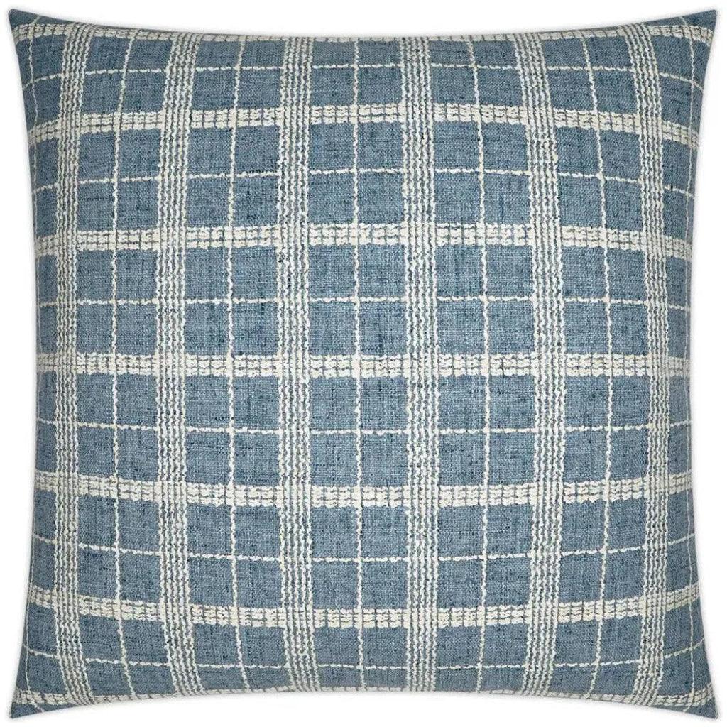 Bond Horizon Plaid Check Blue Large Throw Pillow Insert - LOOMLAN - D.V. Kap - Throw Pillows