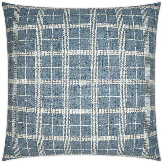 Bond Horizon Plaid Check Blue Large Throw Pillow Insert - LOOMLAN - D.V. Kap - Throw Pillows