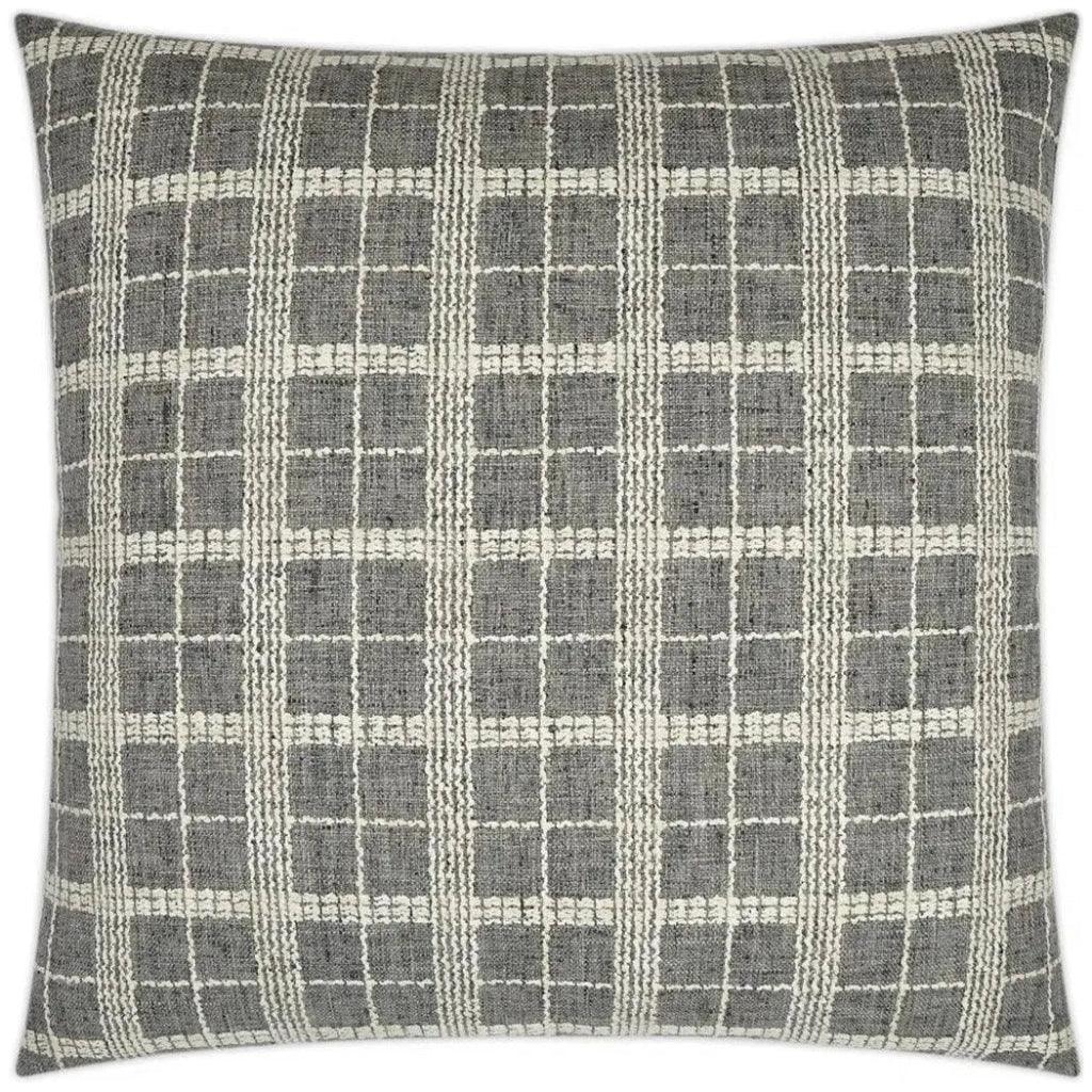 Bond Meteorite Plaid Check Grey Large Throw Pillow - LOOMLAN - D.V. Kap - Throw Pillows