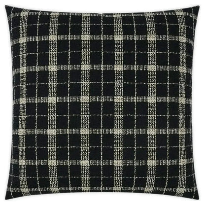 Bond Onyx Plaid Check Black Large Throw Pillow Insert - LOOMLAN - D.V. Kap - Throw Pillows