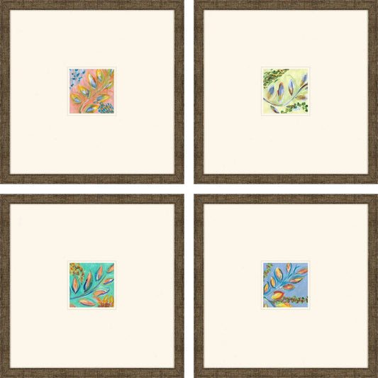 Botanica Blue Canvas Art 4PC