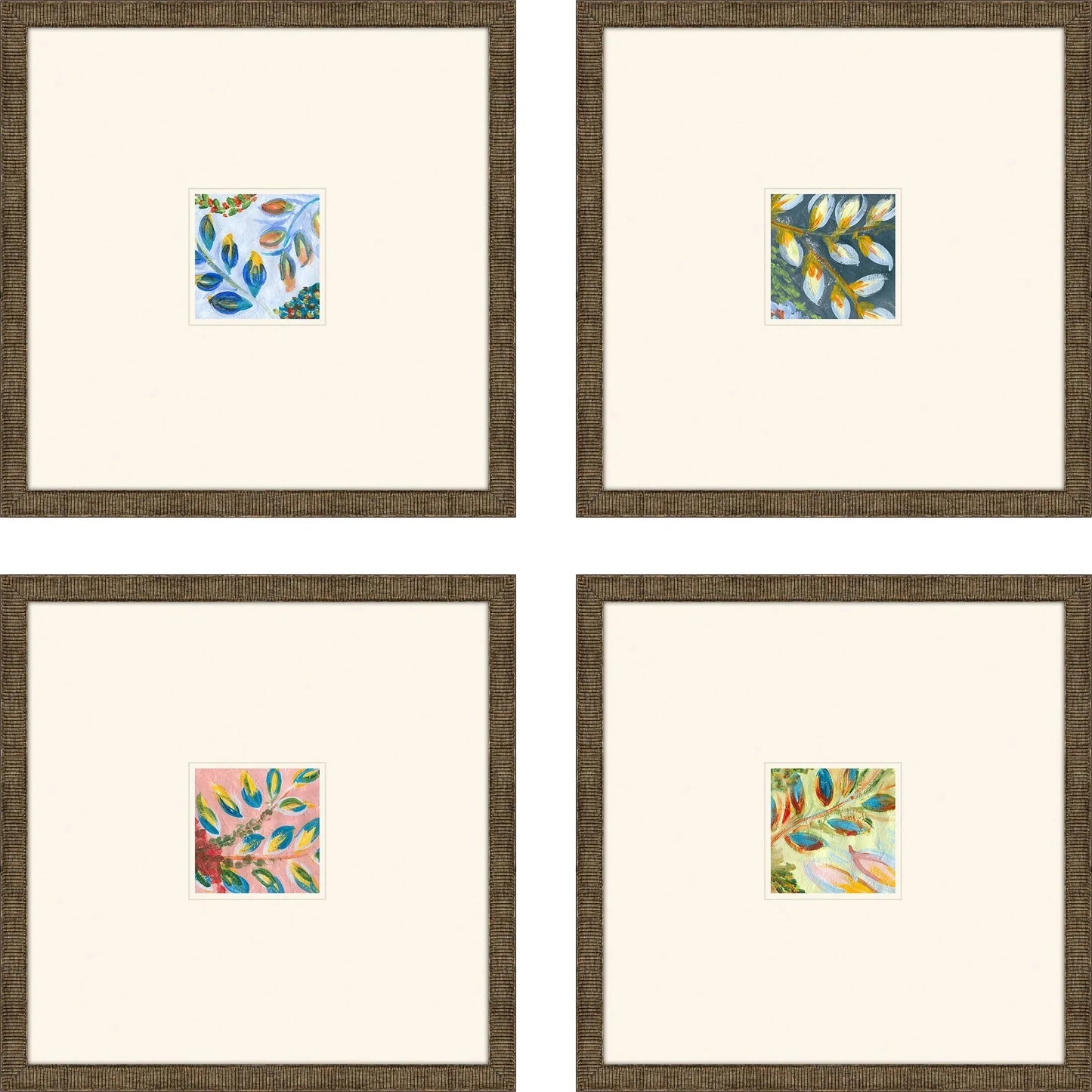 Botanica Blue Canvas Art 4PC