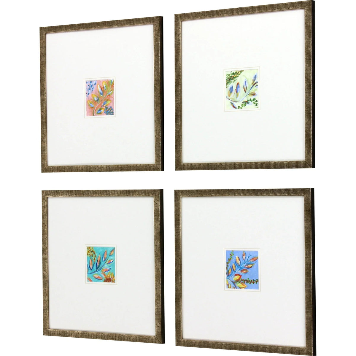 Botanica Blue Framed Wall Art 4PC -- view 3