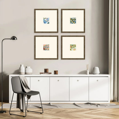 Botanica Blue Framed Wall Art 4PC -- view 6