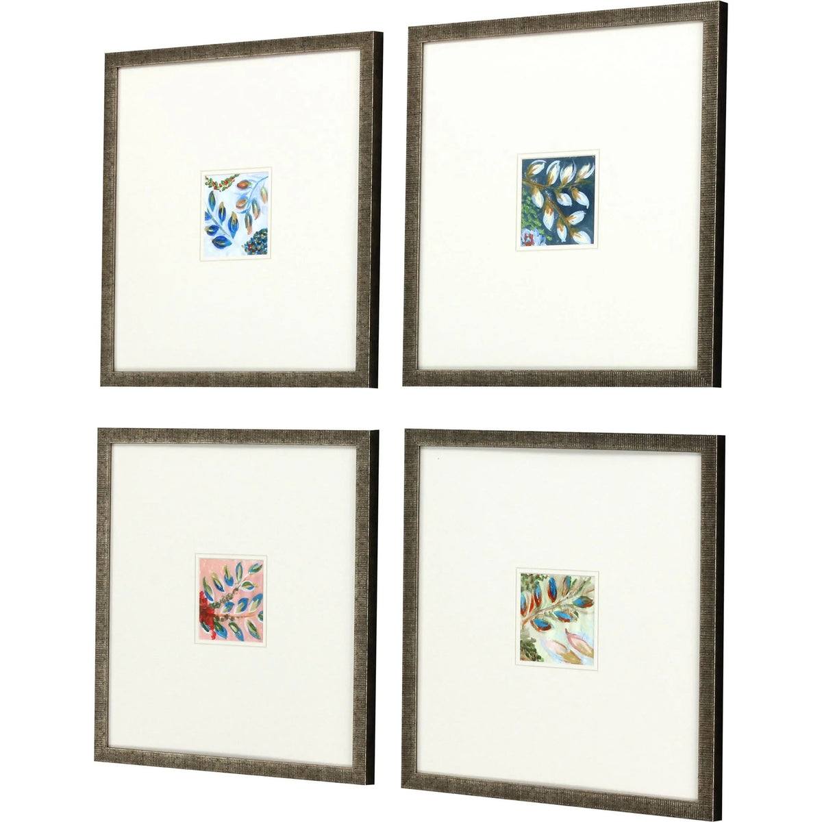 Botanica Blue Framed Wall Art 4PC -- view 7