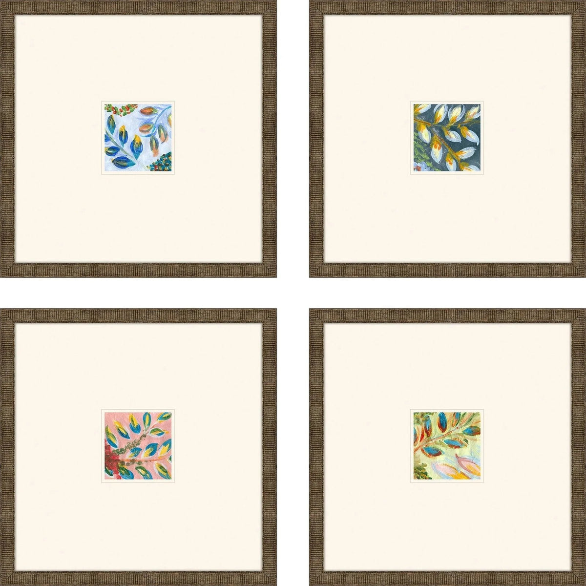 Botanica Blue Framed Wall Art 4PC -- view 5