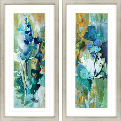 Botanical Illusion Turquoise Canvas Art 2PC