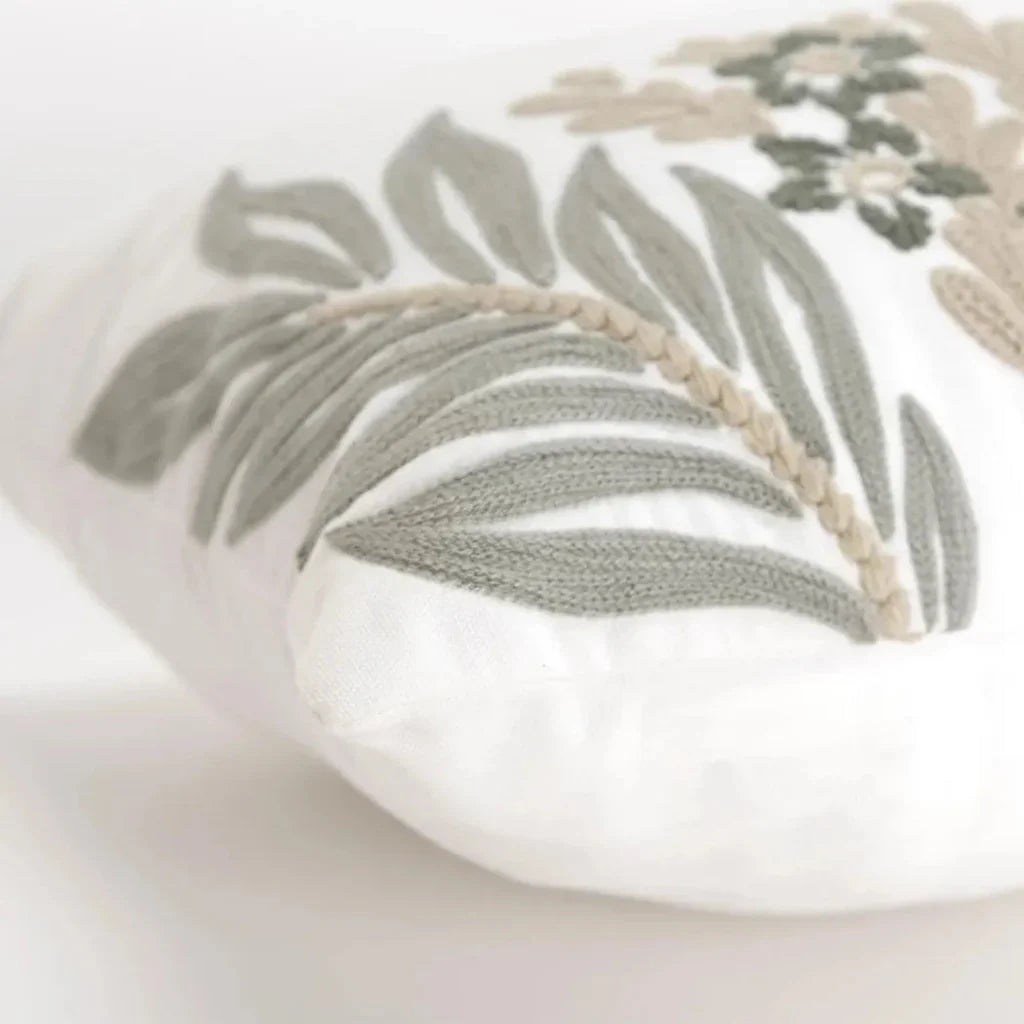 Botanical Ivory Lumbar Pillow With Insert - LOOMLAN - LOOMLAN - Throw Pillows