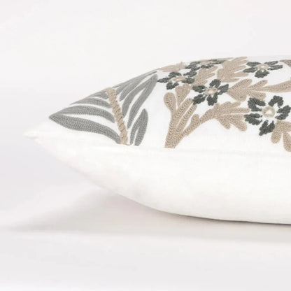 Botanical Ivory Lumbar Pillow With Insert - LOOMLAN - LOOMLAN - Throw Pillows