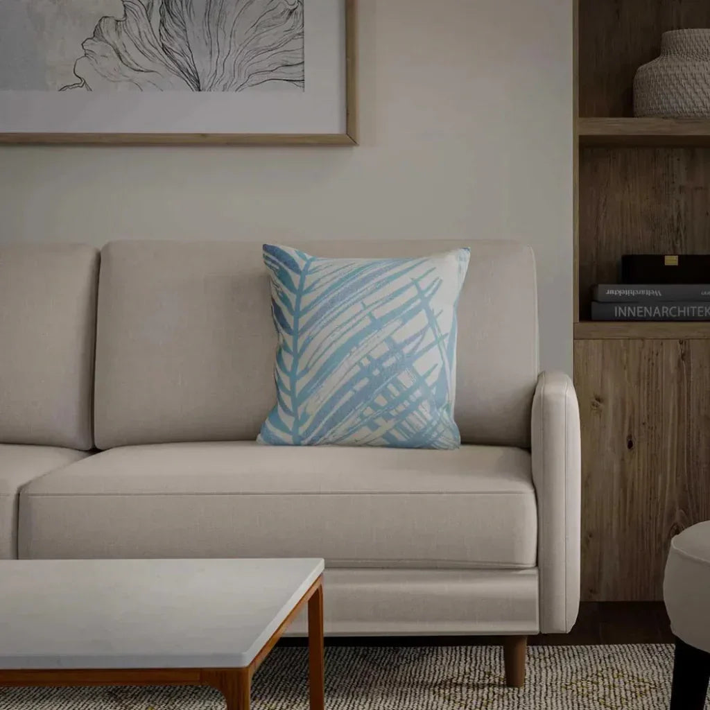 Botanical Ivory Outdoor Throw Pillows-Outdoor Pillows-LOOMLAN-LOOMLAN