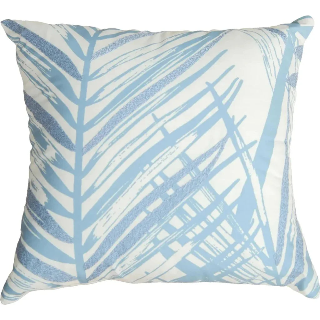 Botanical Ivory Outdoor Throw Pillows-Outdoor Pillows-LOOMLAN-Blue-LOOMLAN