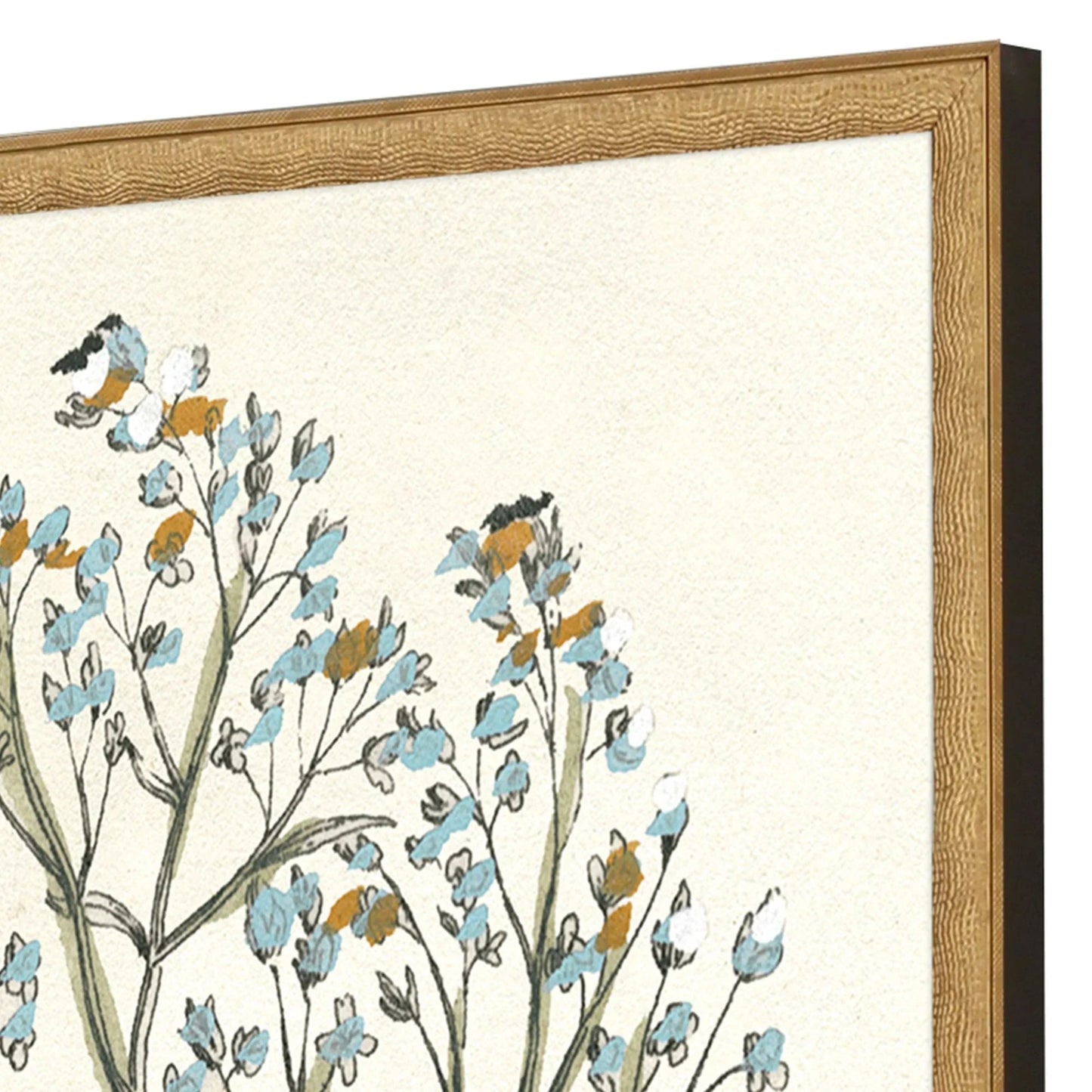 Botanical Plants Wood Frame Green Canvas Art 2PC