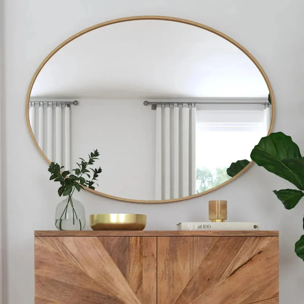Brigitte Metal Gold Wall Mirror - LOOMLAN - Bassett Mirror - Wall Mirrors