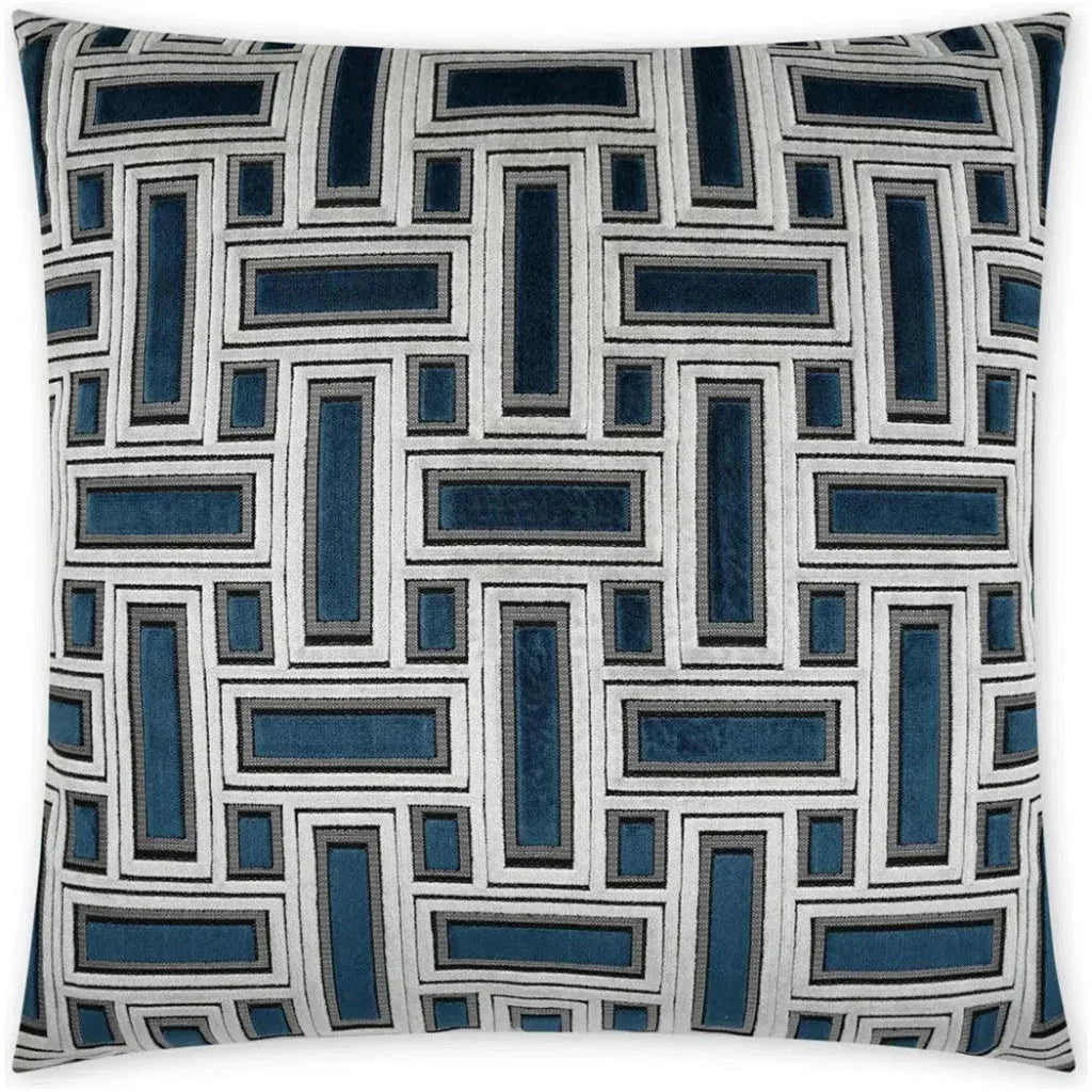 Brix Sapphire Geometric Blue Large Throw Pillow Insert - LOOMLAN - D.V. Kap - Throw Pillows