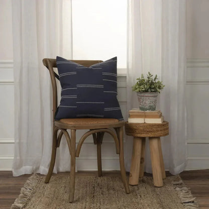 Broken Stripe Blue Throw Pillow Down Insert - LOOMLAN - LOOMLAN - Throw Pillows