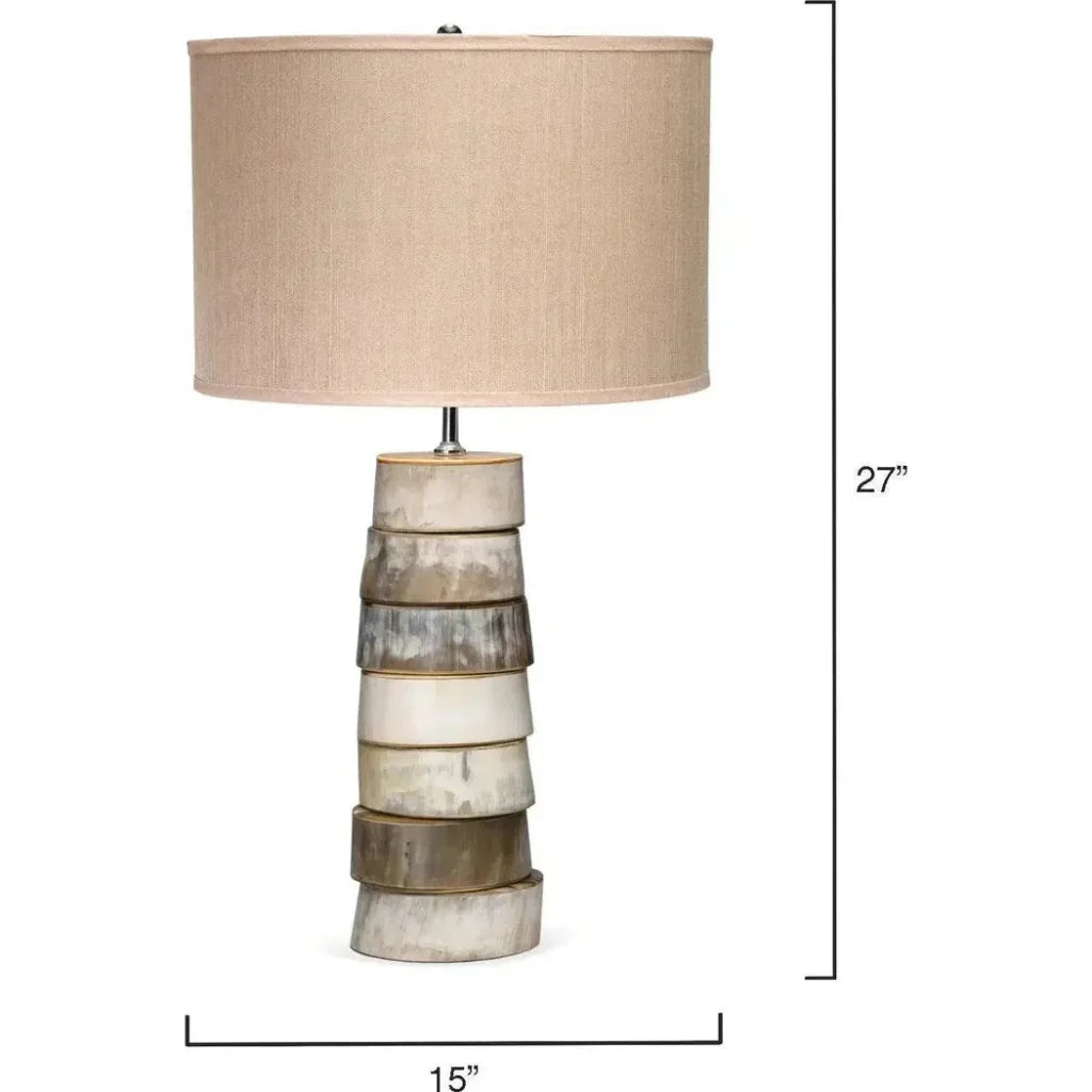 Brown Buffalo Faux Horn Stacked Table Lamp - LOOMLAN - Jamie Young - Table Lamps