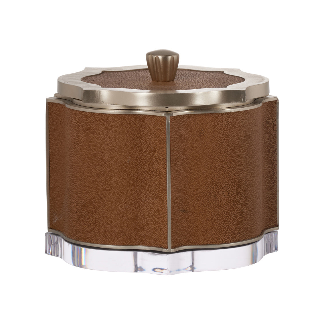 Brown Faux Shagreen Decorative Box