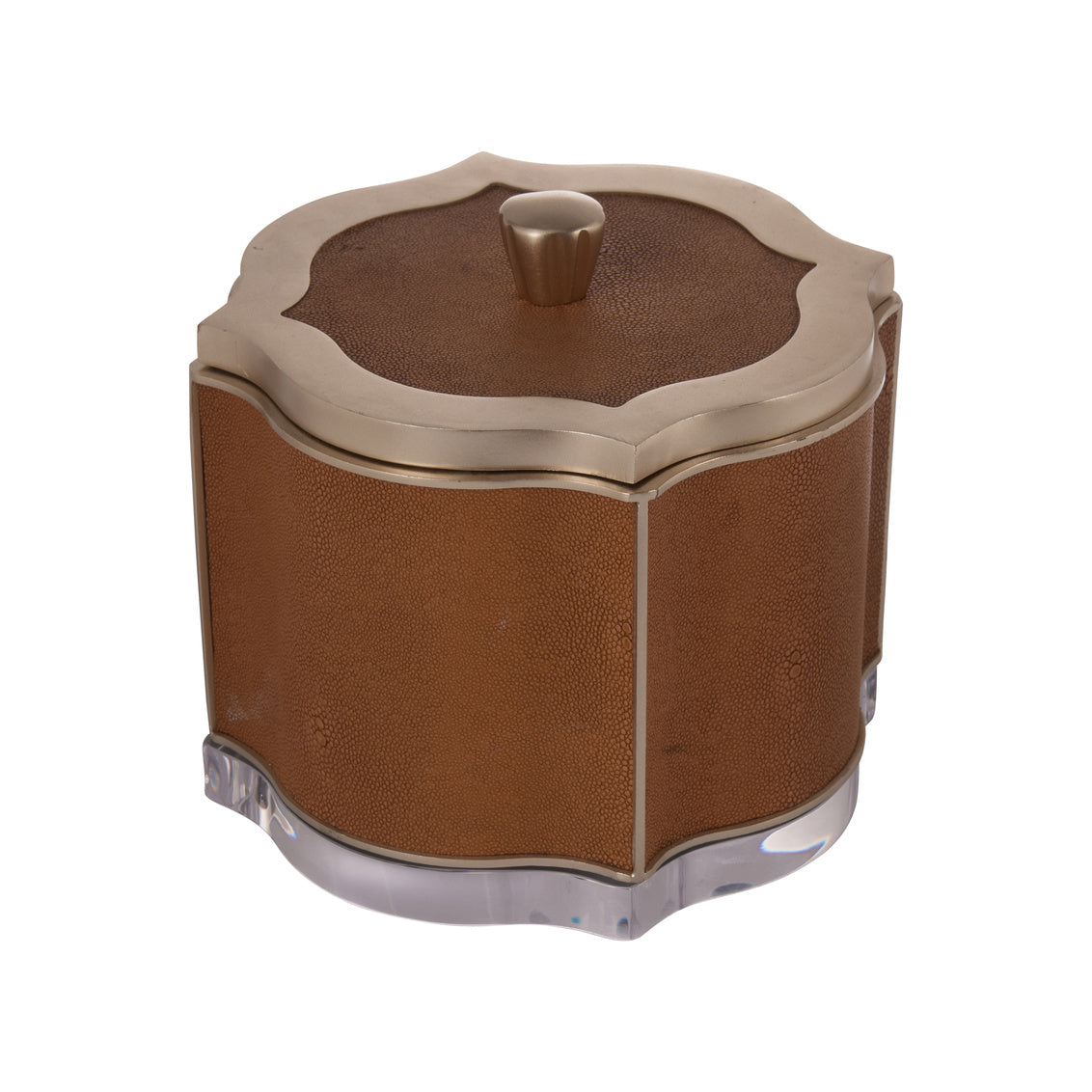 Brown Faux Shagreen Decorative Box