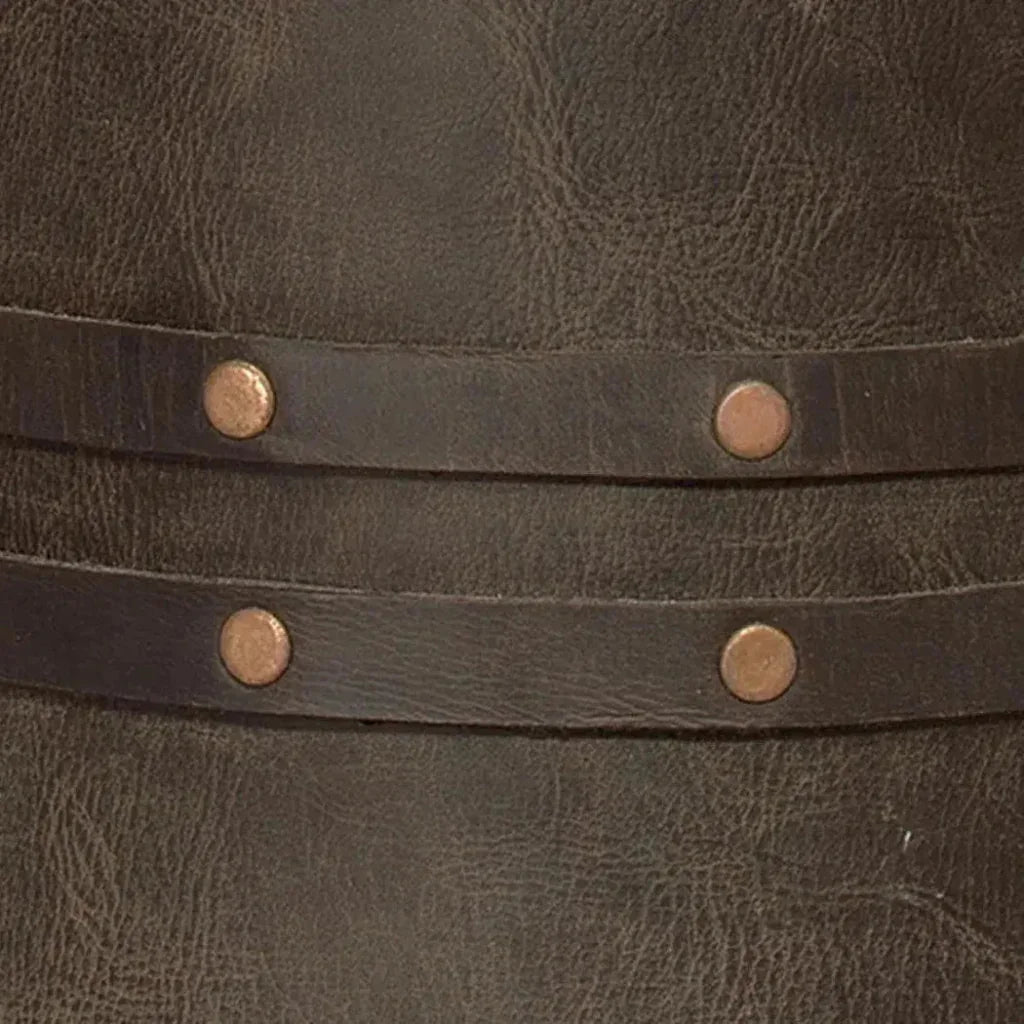 Brown Leather Barrel Table Lamp - LOOMLAN - Jamie Young - Table Lamps