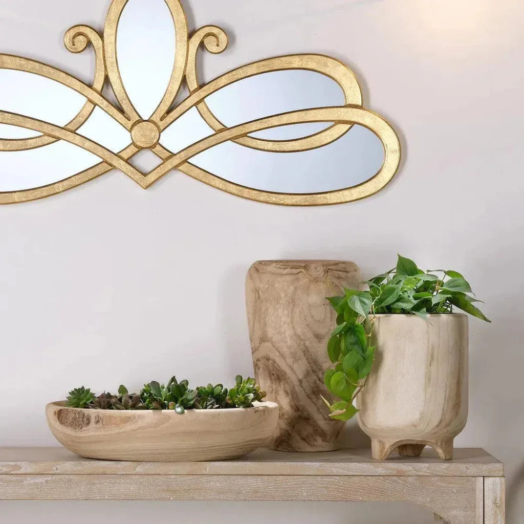 Brown Paulownia Wood Canyon Wooden Vase - LOOMLAN - Jamie Young - Vases & Jars