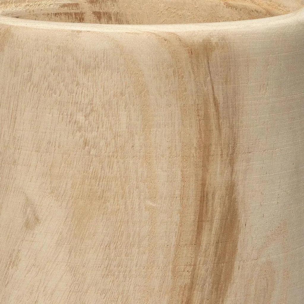 Brown Paulownia Wood Canyon Wooden Vase - LOOMLAN - Jamie Young - Vases & Jars