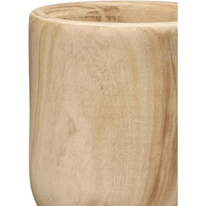 Brown Paulownia Wood Canyon Wooden Vase - LOOMLAN - Jamie Young - Vases & Jars