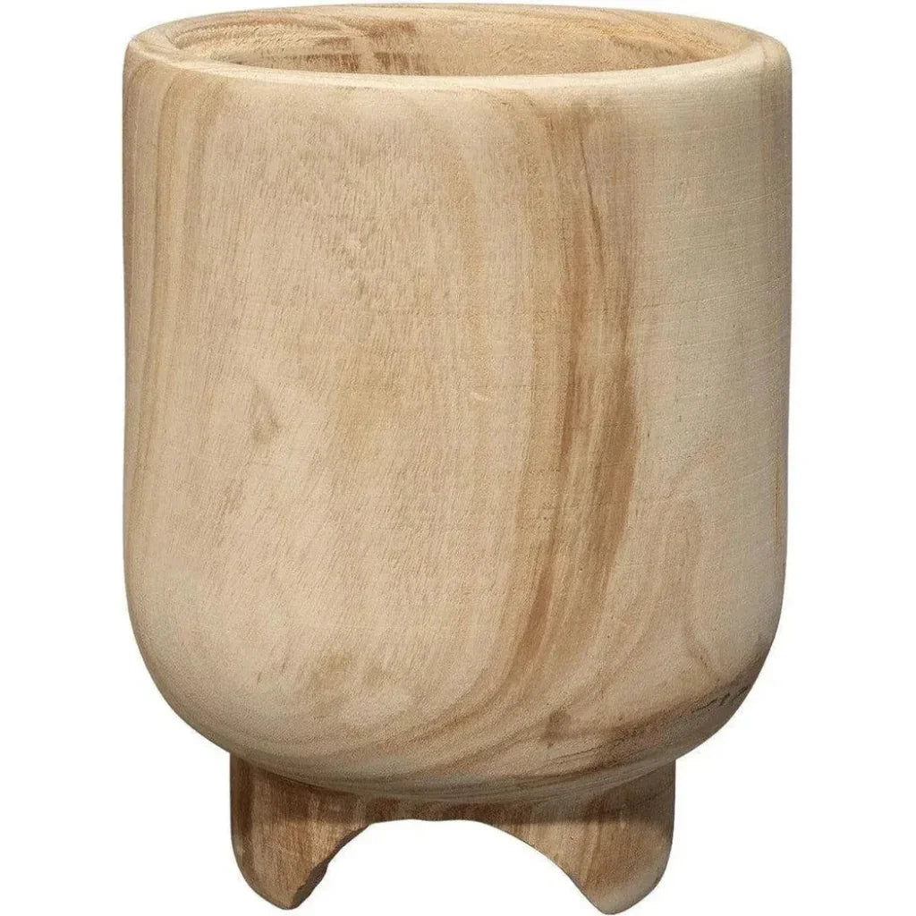 Brown Paulownia Wood Canyon Wooden Vase - LOOMLAN - Jamie Young - Vases & Jars