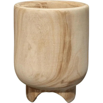 Brown Paulownia Wood Canyon Wooden Vase - LOOMLAN - Jamie Young - Vases & Jars
