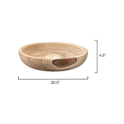 Brown Paulownia Wood Laurel Wooden Bowl -- view 10