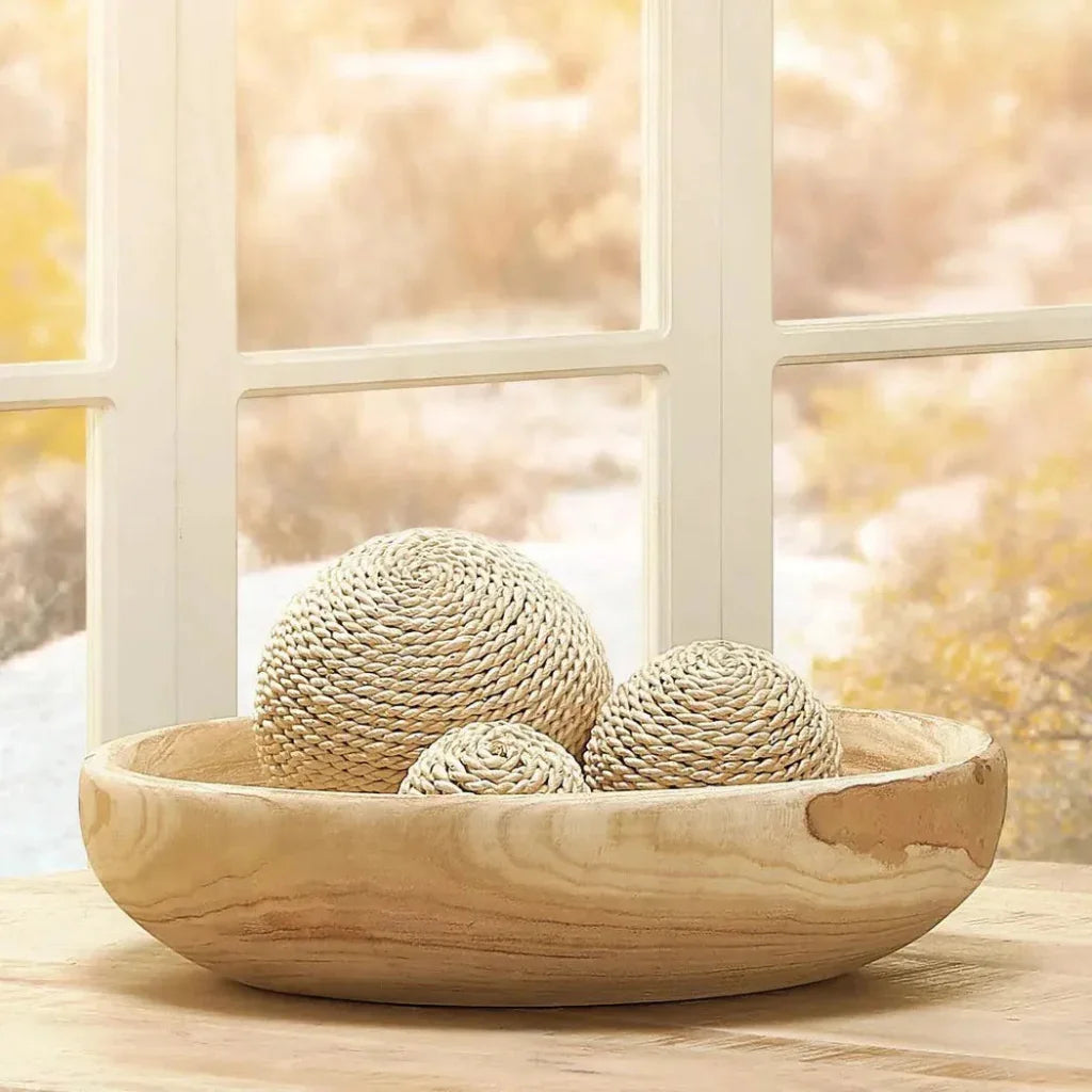 Brown Paulownia Wood Laurel Wooden Bowl -- view 5