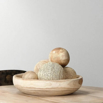 Brown Paulownia Wood Laurel Wooden Bowl -- view 9